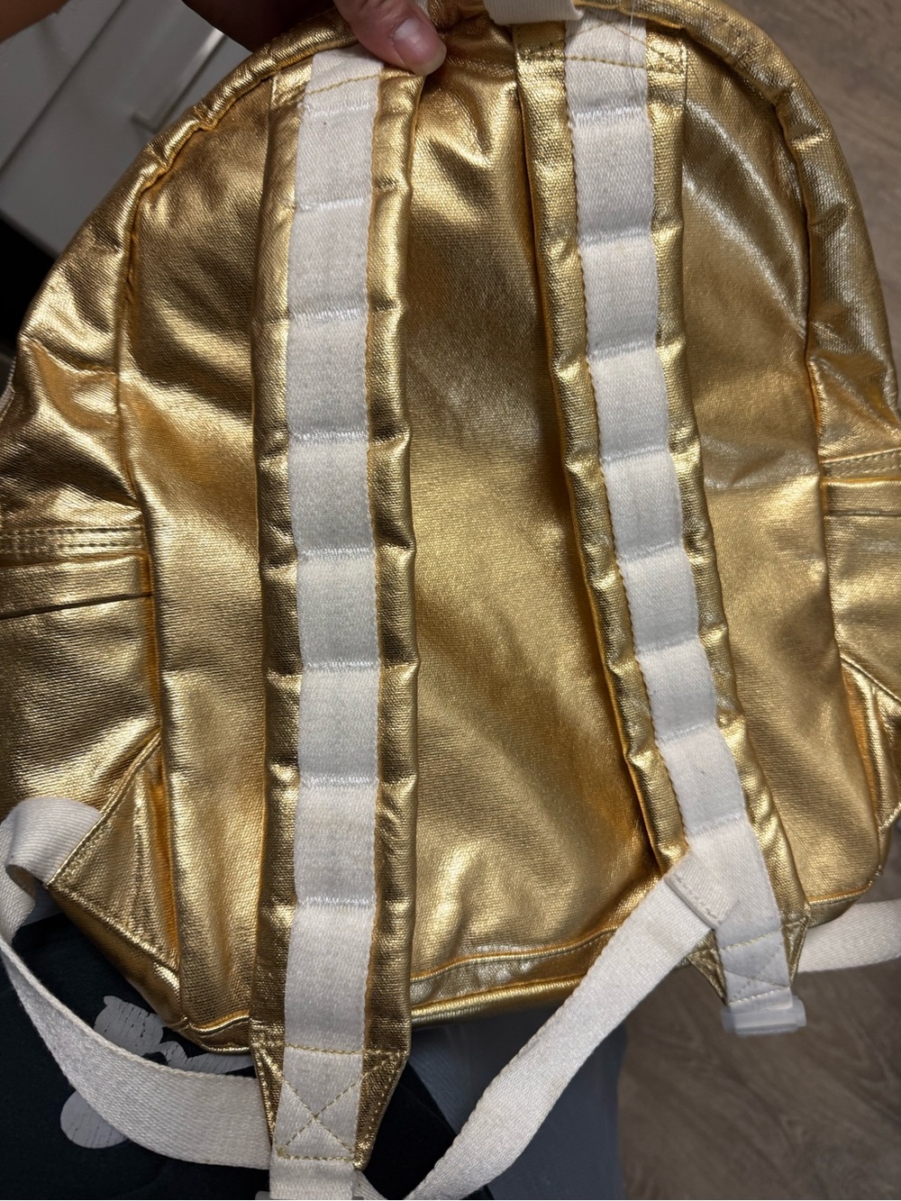 STATE Gold Metallic Kids Mini Backpack Polyester Zip Used - Picture 5 of 7